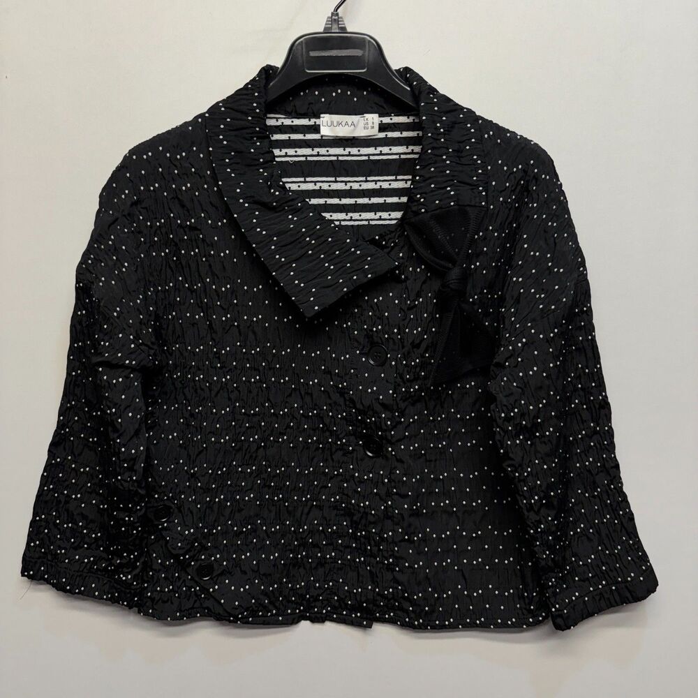 Luukaa Women Jacket Top Size LK 1 US 8 Black C124 -12